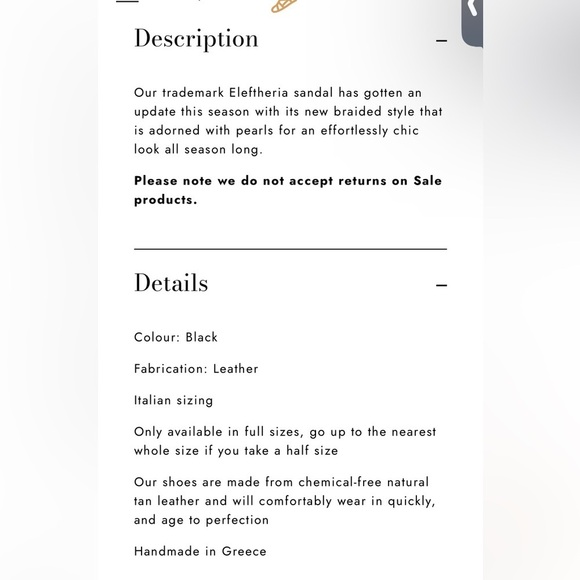 Ancient Greek NEW Eleftheria Imitation Pearls and Braided Black Leather Sandal 6 - Picture 4 of 13